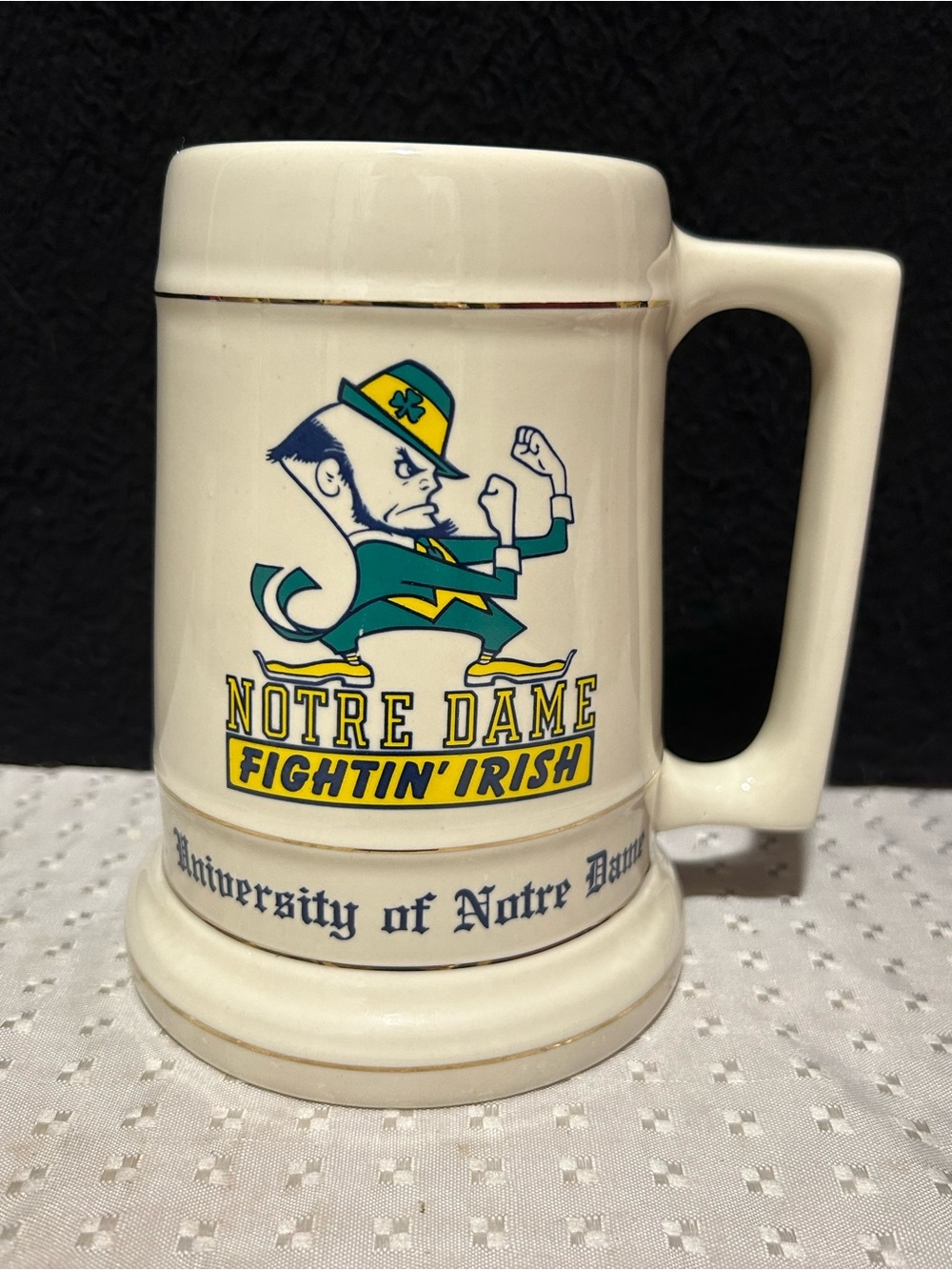 Vintage Notre Dame Fightin' Irish Mug Beer Stein American Decorations